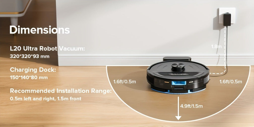 Lubluelu L20 Ultra Robot aspirador y fregona, 3 en 1, aspiradora robot, super succión de 8000Pa, 120 min, recarga por punto de interrupción, navegación precisa, limpieza inteligente, 5 mapas, 30 zonas prohibidas, control por aplicación inteligente, para a