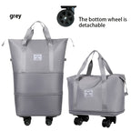 Bolsa de fitness portátil, bolso de mano de gran capacidad con ruedas universales desmontables, regalo perfecto de festividades para familiares y amigos, hecha de tela Oxford, adecuada para fitness, viajes y compras en supermercados y centros comerciales