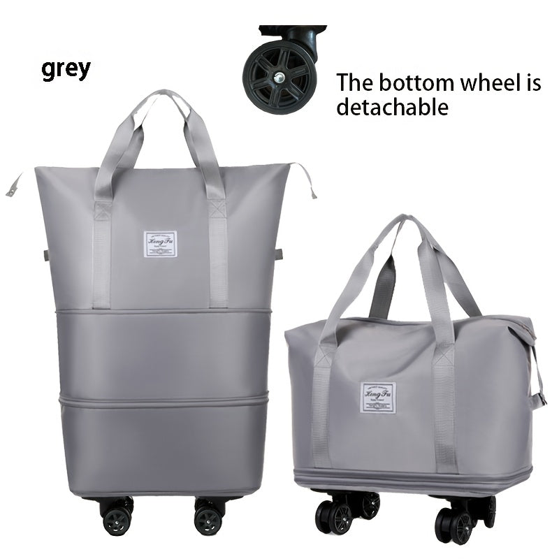 Bolsa de fitness portátil, bolso de mano de gran capacidad con ruedas universales desmontables, regalo perfecto de festividades para familiares y amigos, hecha de tela Oxford, adecuada para fitness, viajes y compras en supermercados y centros comerciales