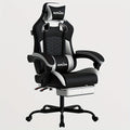 Silla Gaming, Silla Esports, Silla Gaming Ergonómica con Reposapiés, Silla Gaming de Carreras con Reposacabezas Ajustable, Silla de Ordenador con Altura Ajustable y Soporte Lumbar, Adecuada para Oficina en Casa y Gaming, Beige, Azul, Negro, Rojo, Naranja