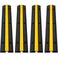 VEVOR - Juego de 4 rampas protectoras de cables de goma de 1 canal para cargas pesadas con capacidad de carga de 22046 libras. Rampa protectora para cables y mangueras de entrada de vehículos.
