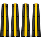 VEVOR - Juego de 4 rampas protectoras de cables de goma de 1 canal para cargas pesadas con capacidad de carga de 22046 libras. Rampa protectora para cables y mangueras de entrada de vehículos.