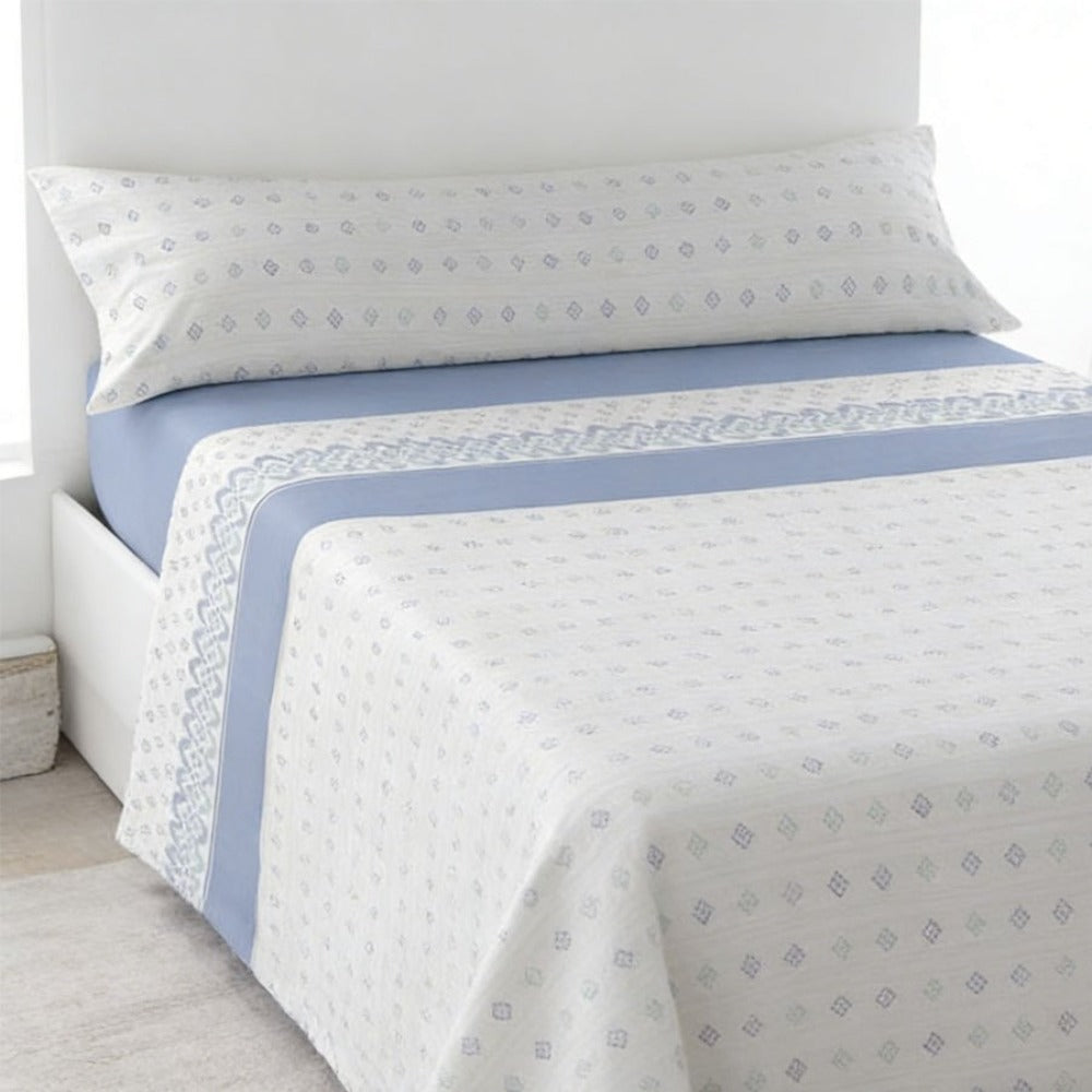 Juego de ropa de cama (Sábana ajustable, Cubrecama, Funda de almohada) | Juego de sábanas estampadas de 3 piezas | Primavera/Verano | Múltiples estilos | Tejido suave | 180cm - Múltiples tamaños disponibles