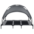 Cama para Perros con Dosel, Cama Elevada para Mascotas con Techo y Estructura de Hierro, Colchón para Dormir de Mascotas, Cama para Gatos, Gris, 76x61x76cm, 92x76x92cm, 122x92x102cm
