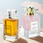 Juego de dos botellas de perfume para mujer, total 105 ml, notas amaderadas y florales, fragancia de larga duración, perfume para mujer, adecuado para salir, ambiente de cita, la primera opción como regalo para tu novia, empaque exquisito (estilo caja de