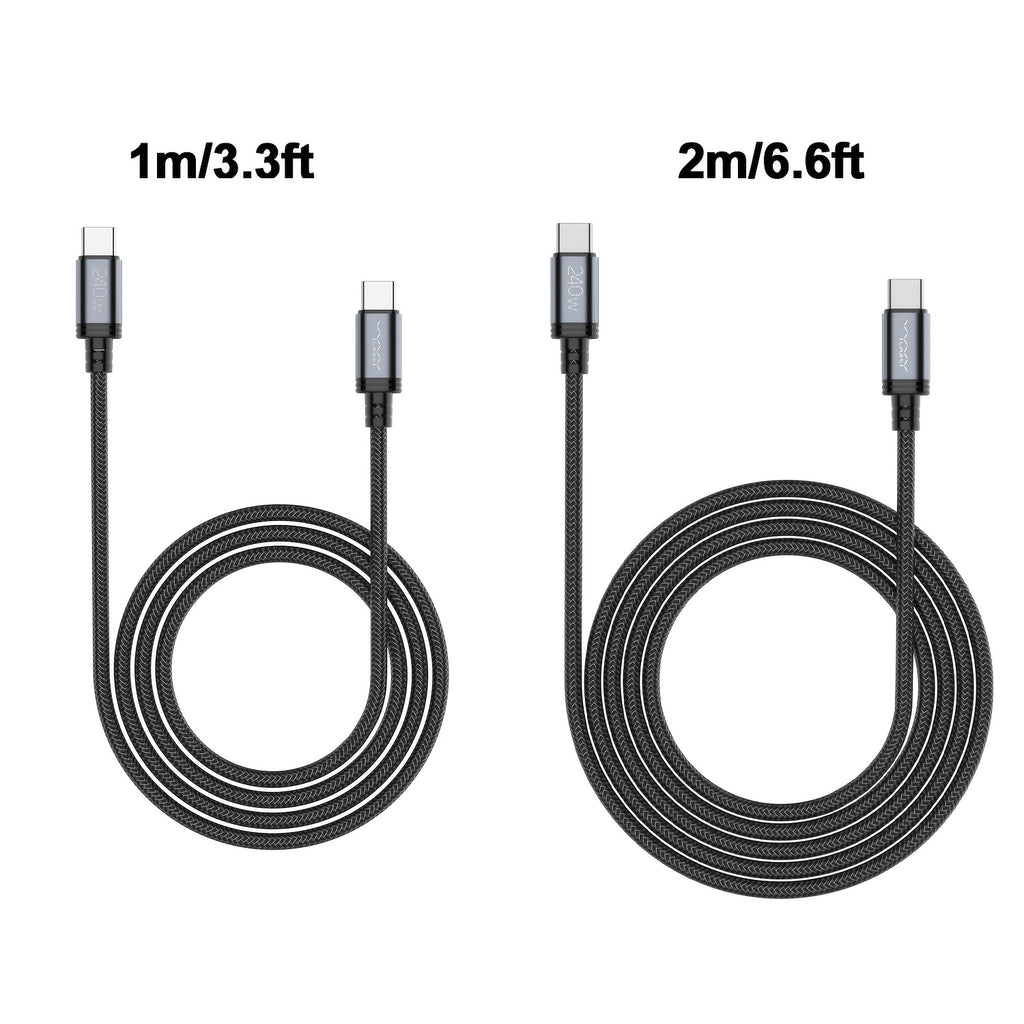 Cables USB-C de carga rápida 240W para portátil tableta y móvil | 240W y 100.58cm y 6 piezas