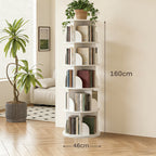 Librerías y estanterías | Torre de estantería giratoria 360°, diámetro grande de 46 cm × altura de 160 cm, librero giratorio de 3/4/5 niveles