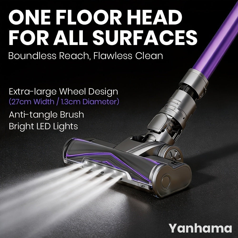 Yanhama Aspiradora Inalámbrica Recargable de 780W y 80Kpa, Nueva Versión, Ideal para Limpieza Profunda de Hogares, Automóviles y Oficinas, con Aspiración Potente, 8 en 1 Vertical con Faros LED, Perfecta para la Limpieza de Primavera