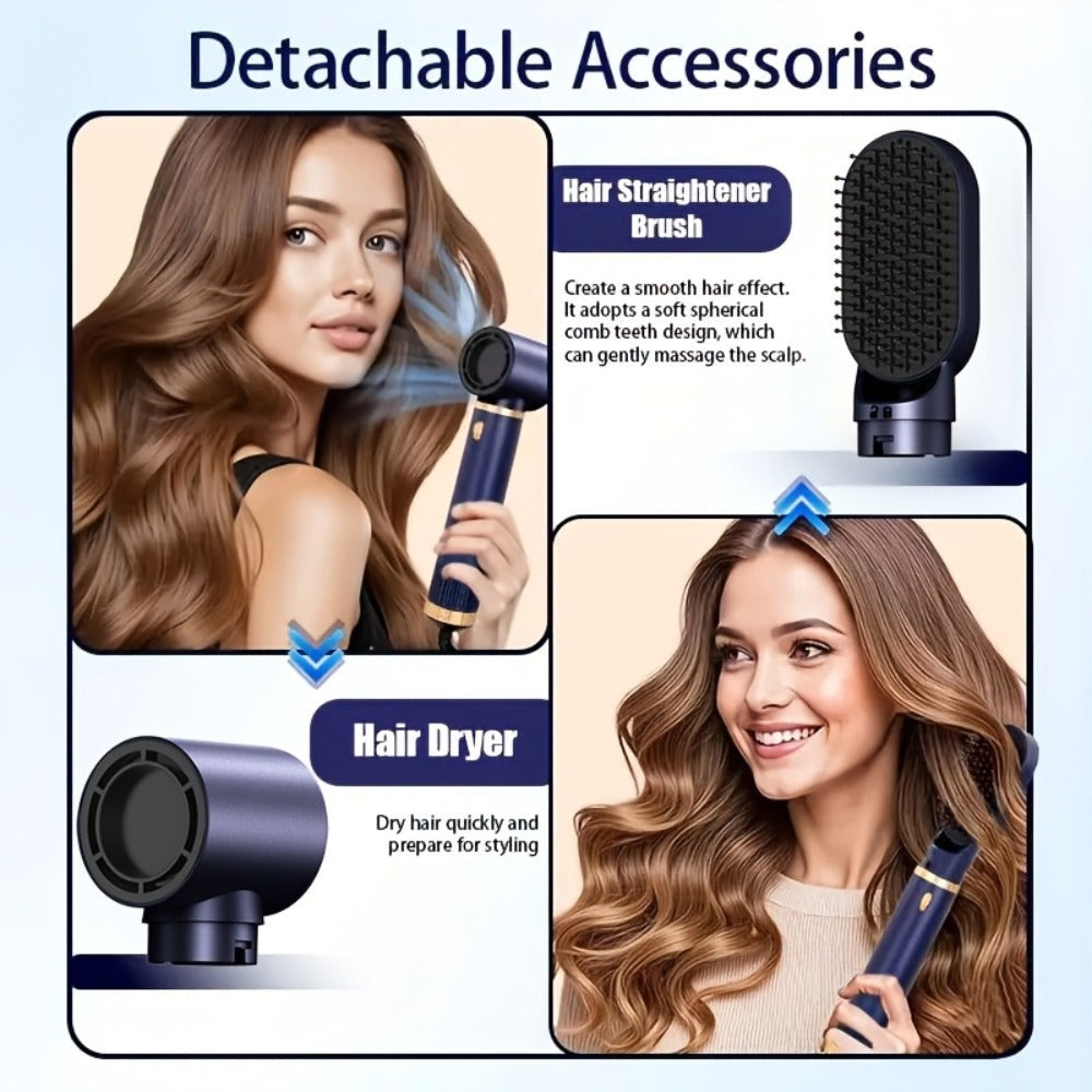 Kit de secador de pelo UKLISS 5 en 1, 1000W, con difusor, rizador automático, alisado y peinado, secador de pelo para baño, cepillo térmico de aire desmontable, rizador de aire, envolvente para rizar, herramienta de alisado de cabello, regalo de San Valen
