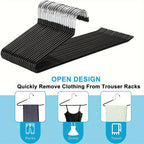 Juego de 20 perchas para faldas, perchas doradas antideslizantes para pantalones, perchas para abrigos que ahorran espacio con revestimiento antideslizante, perchas multifuncionales para pantalones, adecuadas para pantalones, bufandas, jeans, faldas, etc.