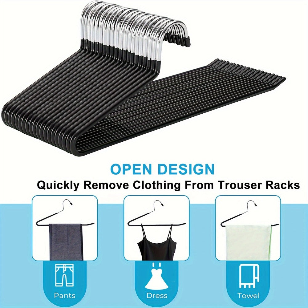 Juego de 20 perchas para faldas, perchas doradas antideslizantes para pantalones, perchas para abrigos que ahorran espacio con revestimiento antideslizante, perchas multifuncionales para pantalones, adecuadas para pantalones, bufandas, jeans, faldas, etc.