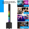 Sistema de megafonía portátil Active Powered Column Line Array, altavoz sin varillas con subwoofer, sistema de sonido de altavoz TWS, altavoz de audio sin varillas tipo división con mezclador de 3 canales, altavoces inalámbricos potentes y ruidosos, luces
