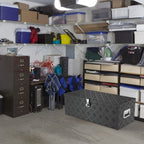 Organizador de Herramientas Caja de Aluminio con Correas para Transporte y Almacenamiento de Utensilios Eléctricos, Jardinería y Manuales