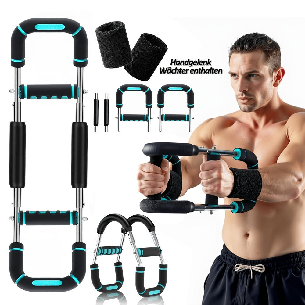 Barra de entrenamiento de fuerza para brazos ajustable, dispositivo de ejercicio para brazos de 27.22-40.82KG, equipo de fitness de dos cabezas con diseño desmontable, adecuado para fitness/equipo de fitness/barra de fuerza para brazos, equipo de gimnasia