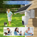 Cámara de seguridad exterior XIAOVV P6, sistema de vigilancia sin varillas WiFi con visión nocturna HD 1080P, audio bidireccional, alertas de detección de movimiento, panel solar, adecuada para CCTV empresarial, con aplicación y montaje en pared