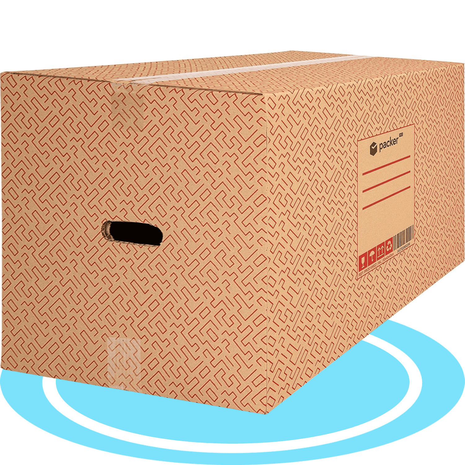 Caja Cartón para Mudanzas y Almacenaje Ultra Resistentes con Asas, Fabricadas en Cartón Duro, Ideal para Mudanzas o Almacenaje de Libros y Ropa, Transporte Cómodo y Seguro gracias a las Asas Laterales - packer PRO