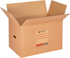 Caja Cartón para Mudanzas y Almacenaje Ultra Resistentes con Asas, Fabricadas en Cartón Duro, Ideal para Mudanzas o Almacenaje de Libros y Ropa, Transporte Cómodo y Seguro gracias a las Asas Laterales - packer PRO