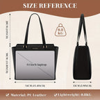 RAINSMORE Bolso para portátil de 14 pulgadas para mujer, bolso de mano de cuero sintético , bolso de hombro para desplazamientos, adecuado para oficina de negocios y escuela, , talla M
