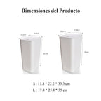 Bote de basura para baño con tapa, 10L / 15L de Capacidad - pequeño cubo de basura con tapa desplegable, Cubo Basura para Oficina, Habitacion, Cocina - Negro/Blanco/Gris