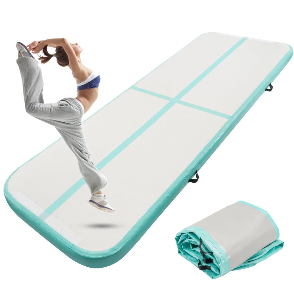 Colchoneta de aire de PVC de 10FT | 3m×1m×10cm Colchoneta inflable para gimnasia y acrobacia para entrenamiento de yoga, color sólido en, púrpura, verde fluorescente - Youyijia