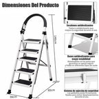 Escalera plegable doméstica de acero aleado con pasamanos antideslizante