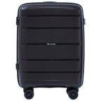 Maleta rígida de 20", aproximadamente 55 x 40 x 20 cm / Color negro / Equipaje resistente a daños con mango telescópico / 4 ruedas giratorias dobles de 360° / Candado de combinación / Asas laterales y superiores de HAWFINCH