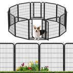Corral para cachorros Costoffs de 65 cm de ancho x 80 cm de alto con paneles de malla, recinto plegable para perros con puerta y estacas de sujeción para uso en interiores y exteriores