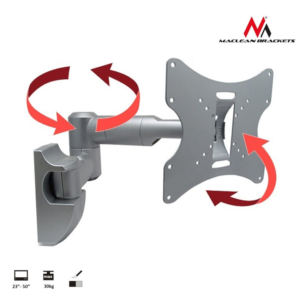 Soporte de pared para TV universal de 23 a 50 pulgadas, máximo 30 kg, ensamblaje completo Maclean MC-503A S
