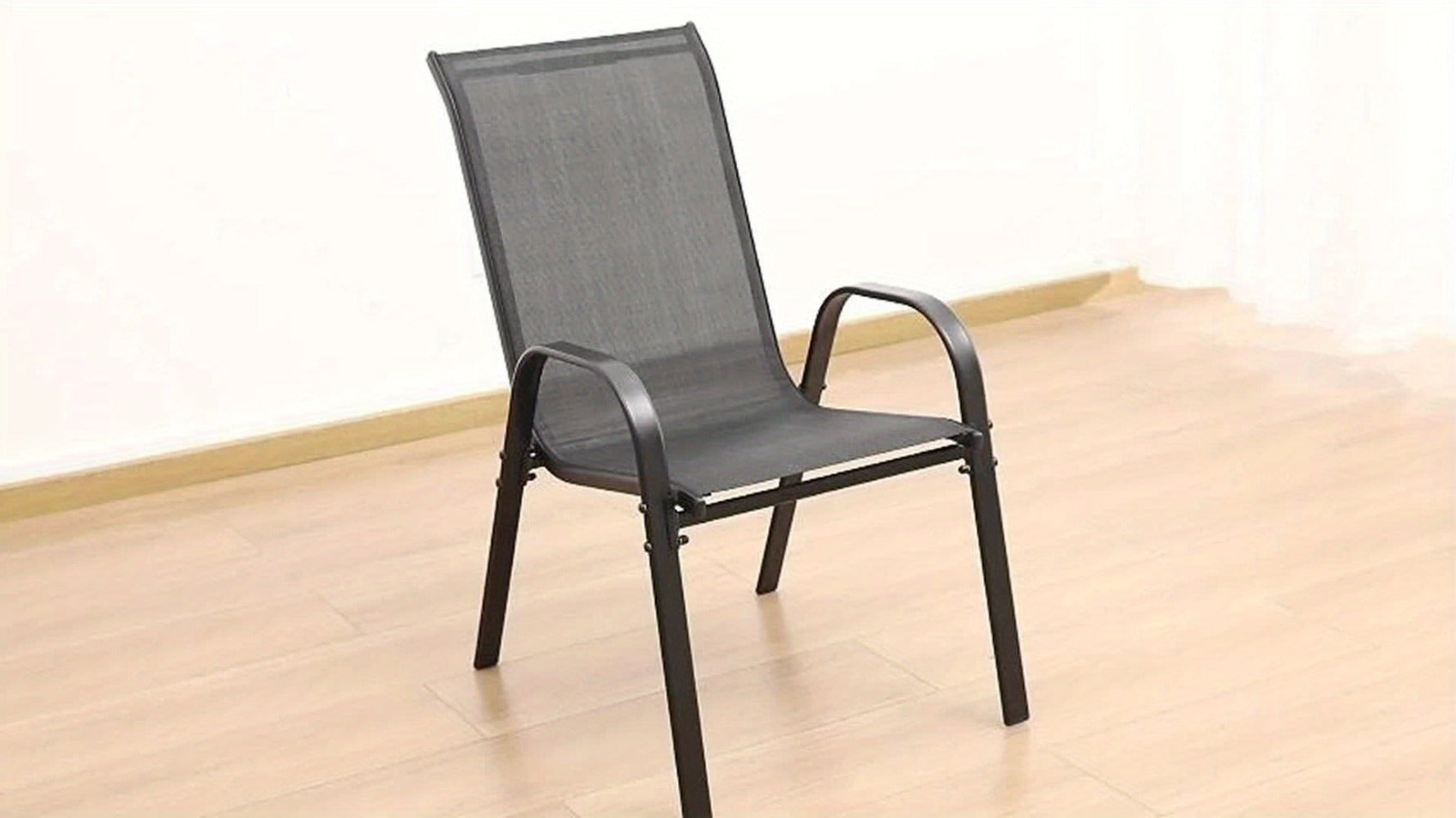 4pcs/6pcs Silla de Comedor, Silla de Balcón Apilable con Respaldo Alto, Tela Textilene, Estructura de Acero, Adecuada para Jardín, Patio, Balcón, Restaurante, Capacidad de Carga 150kg