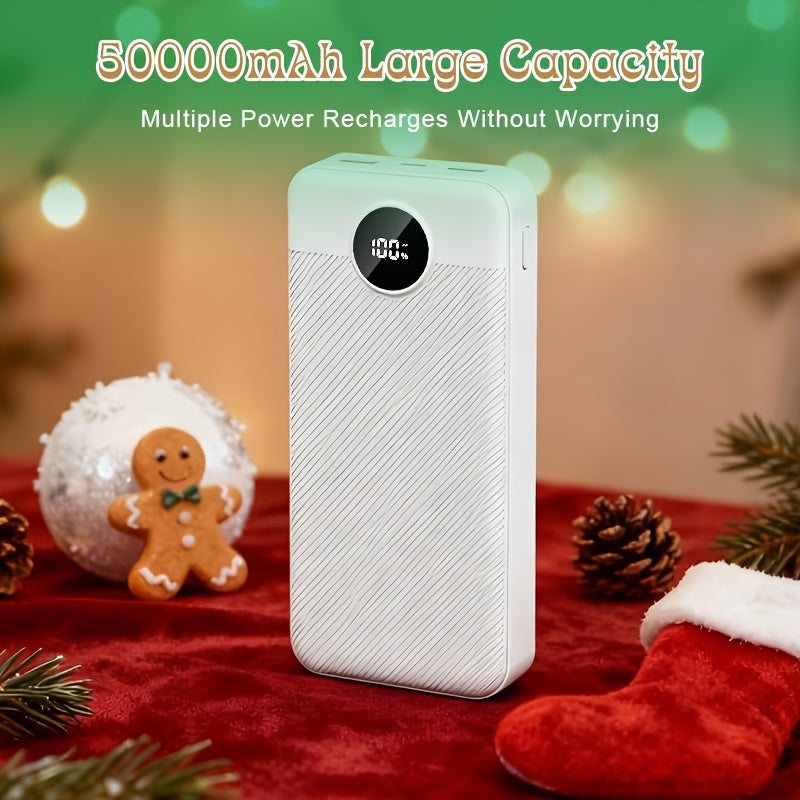 Batería externa | Banco de energía de 50000 mAh, cargador portátil de gran capacidad con carga rápida de 66 W, USB-C/USB-A, compatible con iOS y