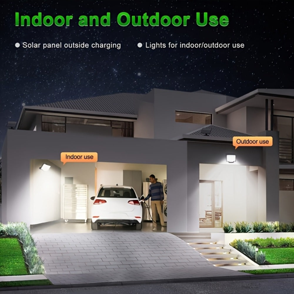 Luz solar exterior con sensor de movimiento 2 piezas | Jardín, entrada y seguridad exterior