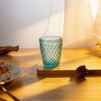 TRESV Set de 6 Vasos de Cristal 250ml | Diseño de Diamante Elegante | Aptos para Lavavajillas | Vidrio Sin Plomo para Agua y Refrescos