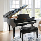 Banco para instrumento de teclado, Banco para piano, Altura ajustable 48-58 cm, Banco para piano con espacio de almacenamiento, Cojín de cuero sintético, Capacidad de carga hasta 150 kg, Banco multifuncional, Se puede utilizar como taburete de vestir, tab