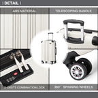 Juego de 3 maletas beige con diseño de panda, equipaje rígido de ABS para camping con ruedas giratorias y cerradura de combinación, regalo para la vuelta al cole, Black Friday, Día de Acción de Gracias y Navidad
