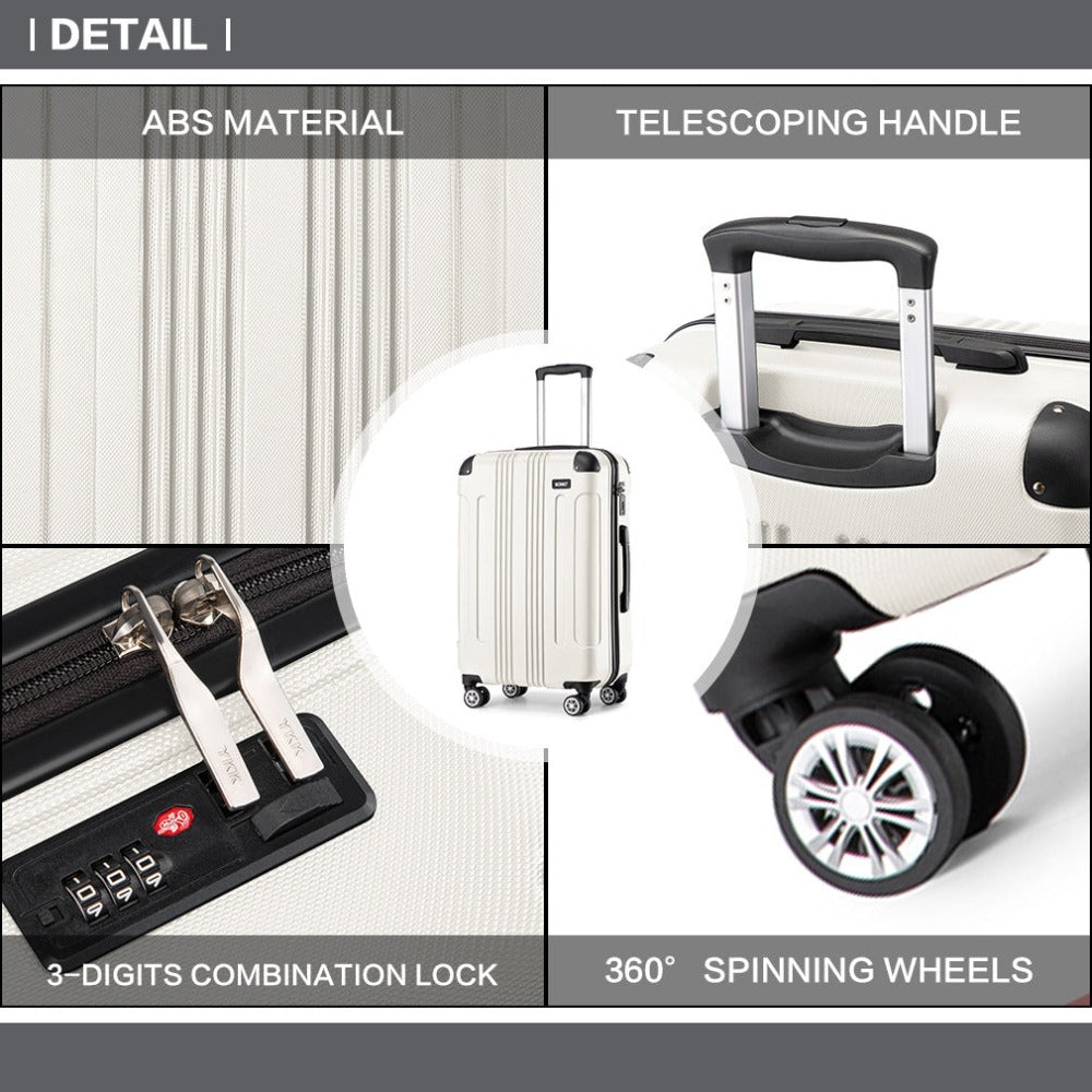 Juego de 3 maletas beige con diseño de panda, equipaje rígido de ABS para camping con ruedas giratorias y cerradura de combinación, regalo para la vuelta al cole, Black Friday, Día de Acción de Gracias y Navidad