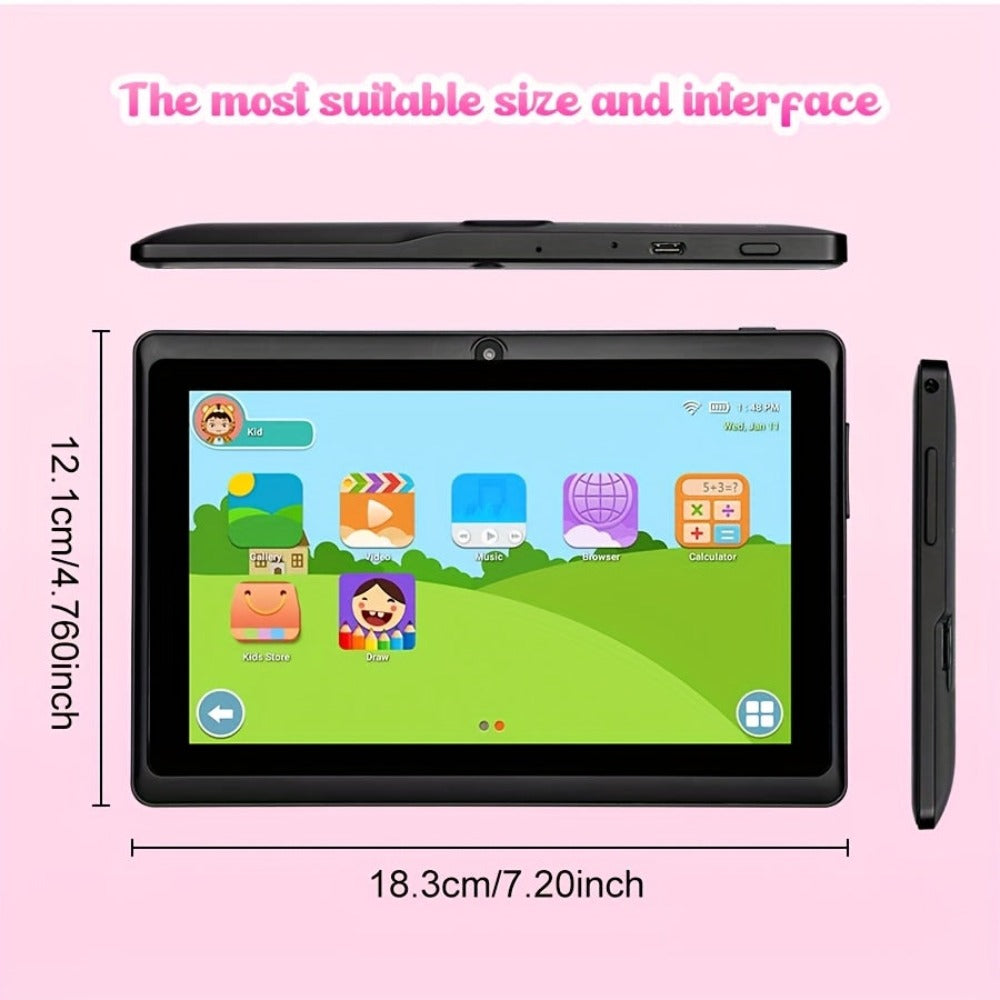 EATMPC, Tableta para Niños de 17.78 cm con Control Parental, Android 14 y 4GB RAM, 32GB ROM, Pantalla IPS Protección Ocular, Aplicaciones Educativas Preinstaladas, GMS, Funda Antigolpes, Compatible Netflix y YouTube, Rojo/Azul