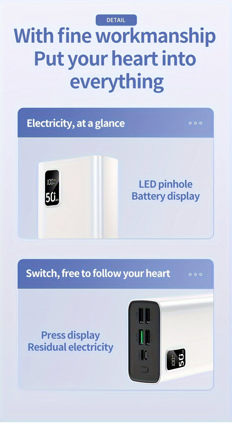 Power bank para carga durante viajes y uso diario | 50,000mAh