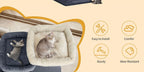 Árbol para Gatos, 159 cm con 8 Postes para Rascar, 3 Plataformas, 2 Cuevas, Cesta, Pelotas de Peluche, Cuerda de Sisal, Adecuado para Gatos de Varios Tamaños, Gris Oscuro