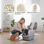 Arena de Tofu para Gatos aglomera 6L - Sin Polvo Fácil de Aglomerar y Controla Olores -y Segura para Gatitos - Pack de 4/8 Bolsas