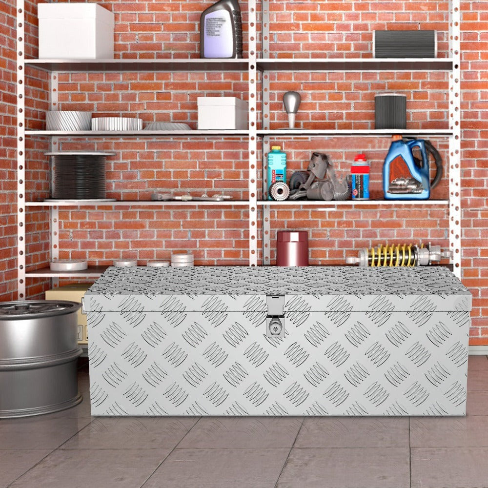 Organizador de Herramientas Caja de Aluminio con Correas para Transporte y Almacenamiento de Utensilios Eléctricos, Jardinería y Manuales
