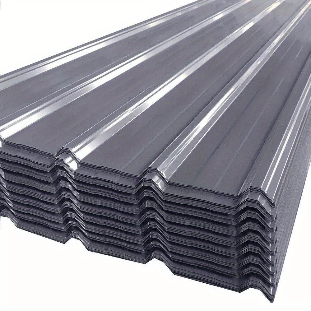 24 Láminas de Perfil Metálico Corrugado, 129 cm x 45 cm = 14 m² de Cubierta para Cobertizo de Herramientas - Paneles de Techo de Acero Galvanizado, Temporales y Desmontables