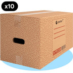 Pack 10 Cajas Carton para Mudanzas y Almacenaje Ultra Resistentes con Asas