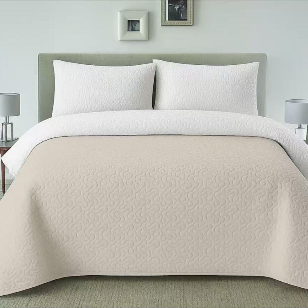 Colcha Bouti Verano Multiuso Reversible con Diseño de Cuadros Acolchados, Cubrecama Ligero de Verano y Entretiempo para Camas de 90 a 150, 100% Poliéster Suave (Solo Colcha, No incluye Fundas de Almohada)