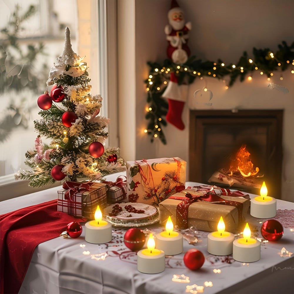Velas de té LED sin llama con mando a distancia | Bodas, fiestas y decoración del hogar