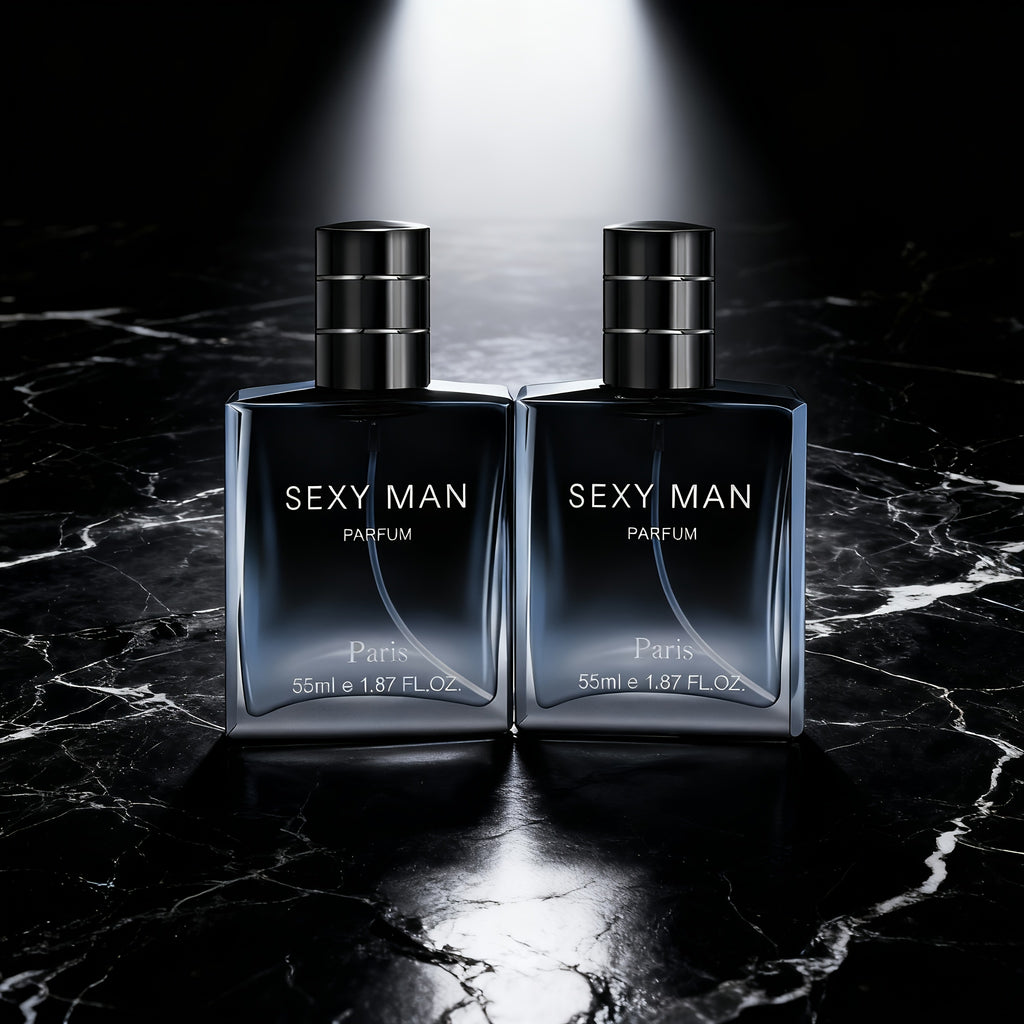 Set de Perfumes de 3 Opciones (Paquete de 2) (2 X 55 ml/1.8 oz) | Botellas con Degradado Negro/Azul | Aroma a Bergamota y Cuero | Perfecto para Inauguración de Casa y Uso Personal