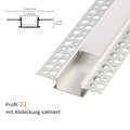 Perfil de canal de aluminio LED | Longitud de 2 m, ancho total de 6 cm | Ranura de 2.3 cm | Riel de montaje empotrado profundo | Sin fuente de luz | Ideal para montar tiras LED en techos, gabinetes, estantes, iluminación de cocina