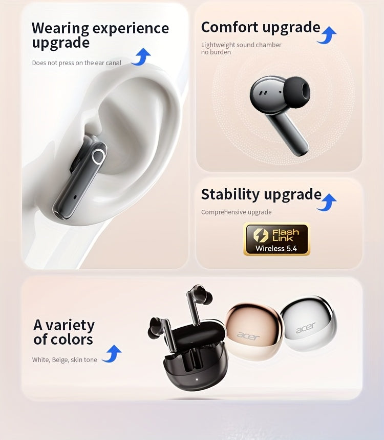 Auriculares Bluetooth Acer TWS in-ear con graves y baja latencia