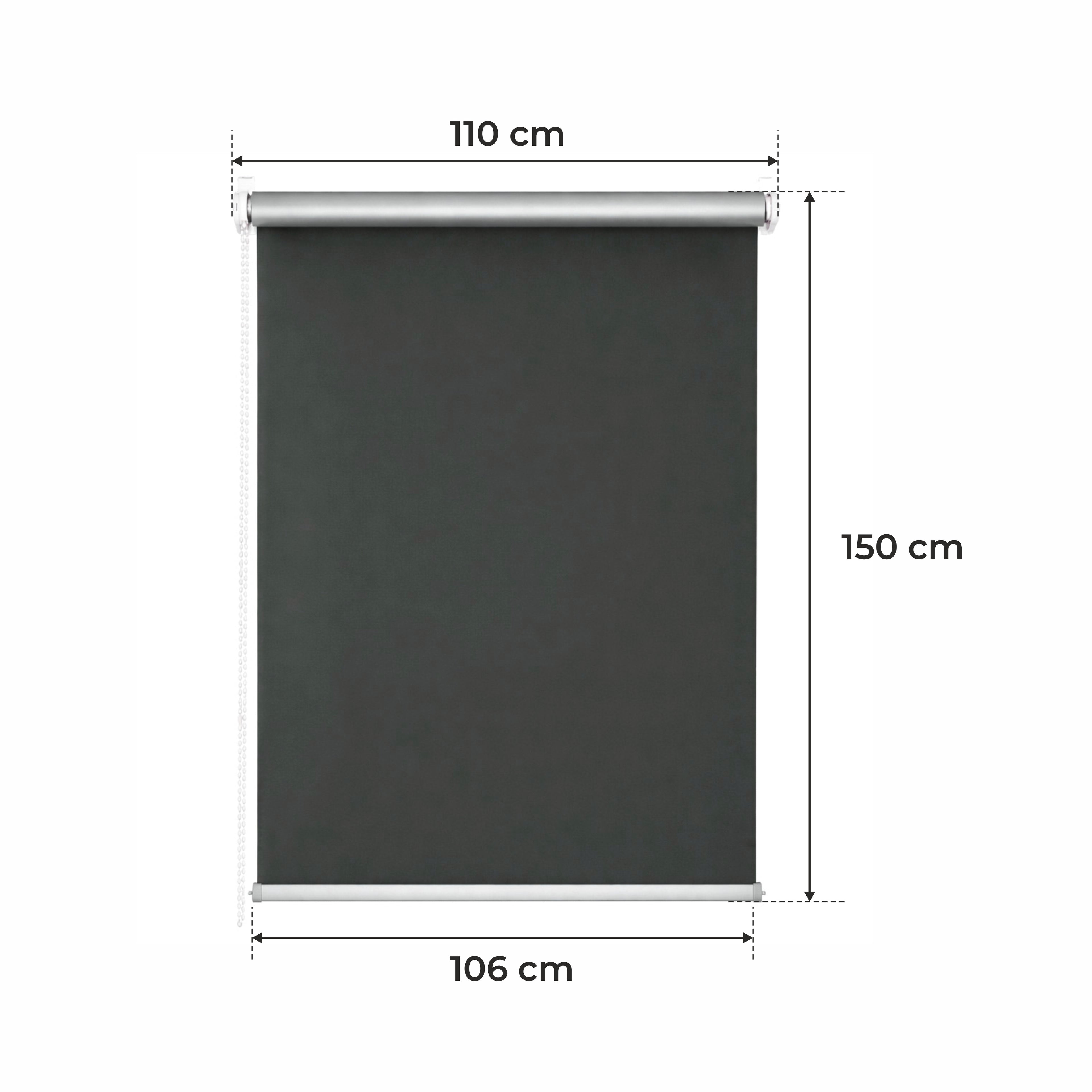Persiana Térmica Enrollable • Grafito • 32 Tamaños • BOJANEK TERMO • Soportes Ajustables • Instalación en Ventana Sin Taladro • Mecanismo de Cadena • Protección Solar y Térmica • Ideal para Sala, Dormitorio, Cocina, Oficina • Persiana Térmica Blanca Día y