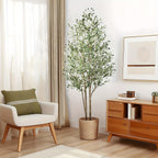 Árboles de olivo artificiales de 120/150/180/210 cm - Plantas de seda sintética con troncos de madera natural y frutos realistas, ideales para hogares, oficinas y salas de estar
