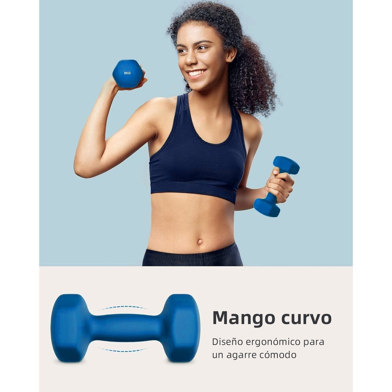 Mancuernas Fijas de Neopreno para Ejercicios en Gimnasio | Material: Hierro con Revestimiento de Vinilo | Pesas para Mujeres y Hombres